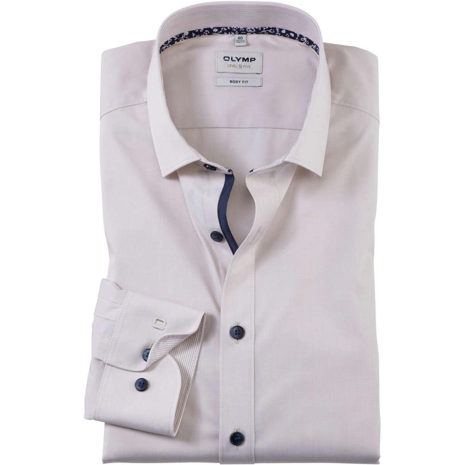 OLYMP Level Five Overhemd natuurlijk, Effen Bruin