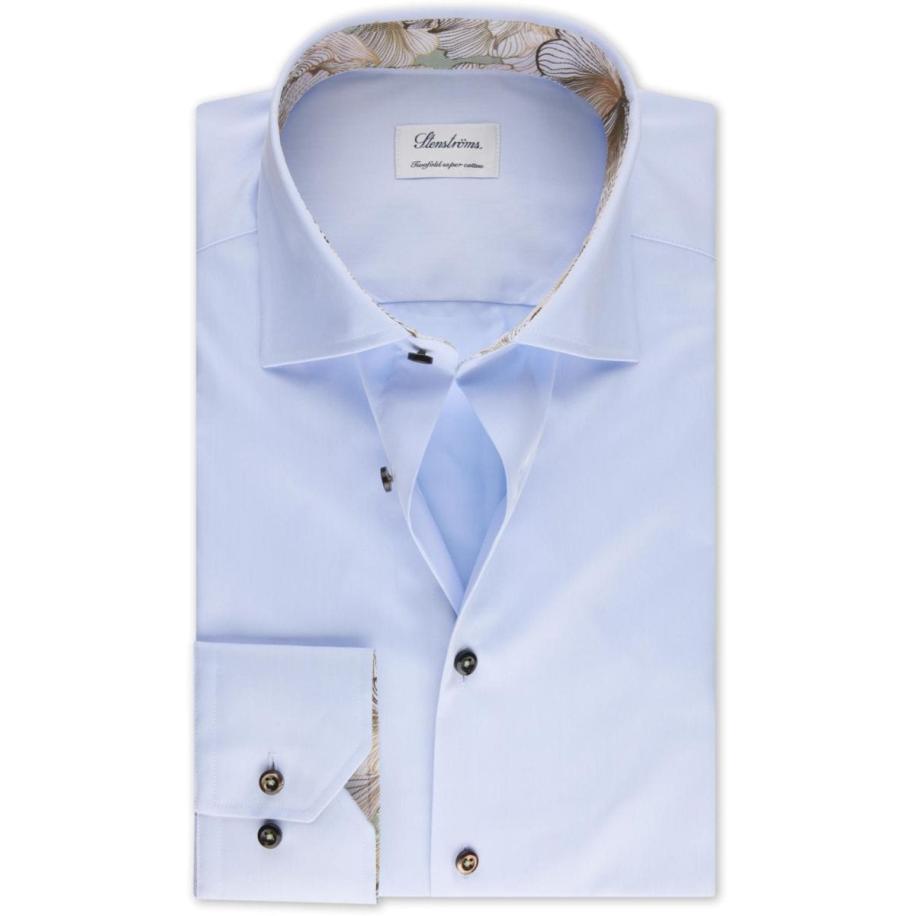 Stenströms Overhemd lichtblauw, Effen Blauw