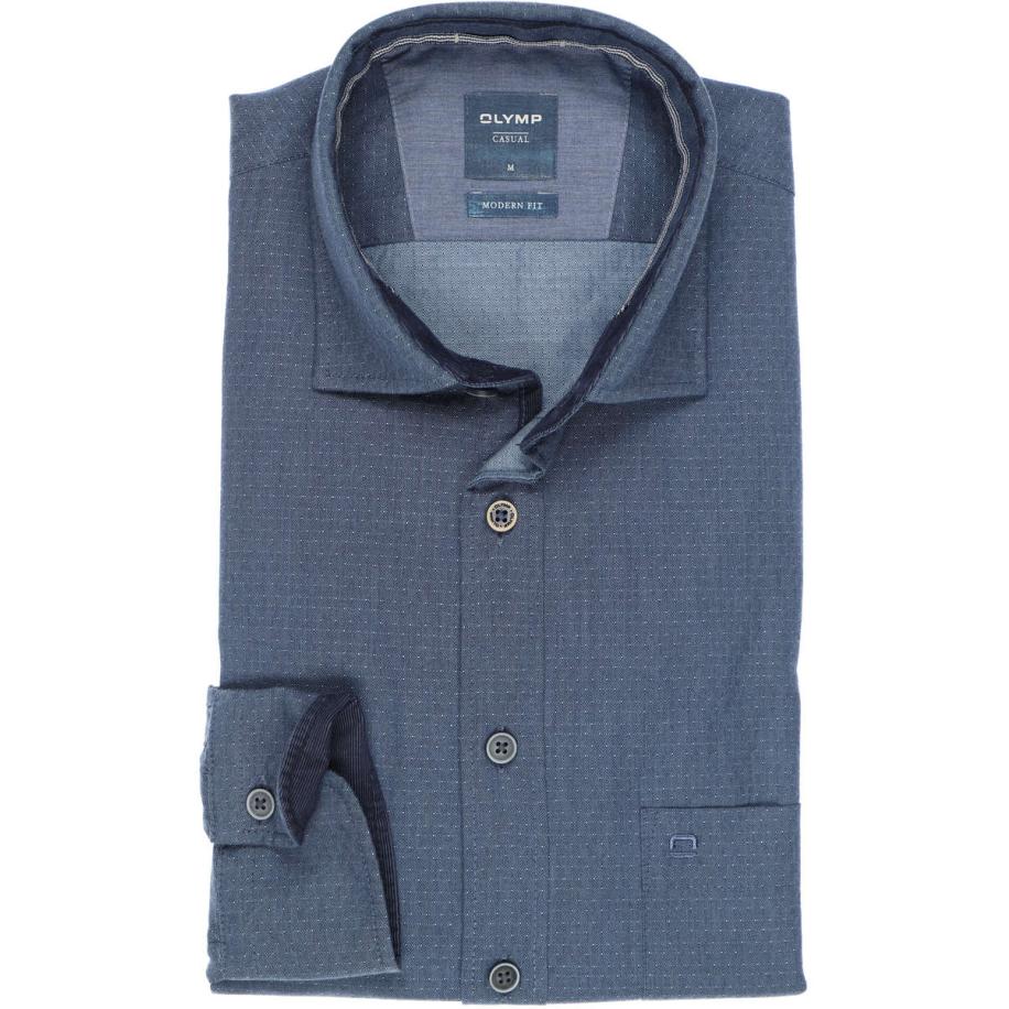 OLYMP Casual Overhemd marine, Gestreept Blauw