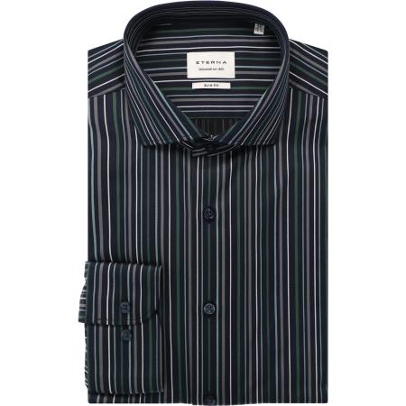 ETERNA Overhemd marine, Gestreept