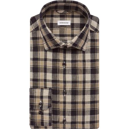 Seidensticker Linnen Overhemd donkerblauw, Ruit