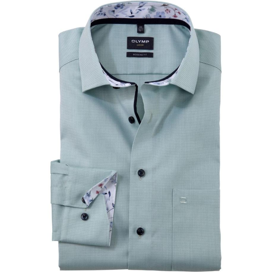 OLYMP Luxor Overhemd groen, Faux-uni Groen