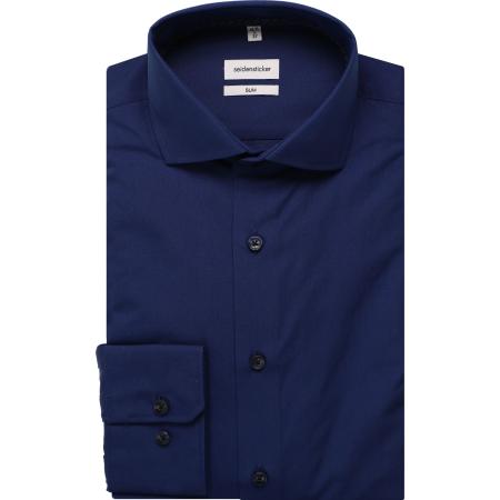 Seidensticker Overhemd blauw, Effen