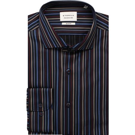 ETERNA Overhemd marine, Gestreept