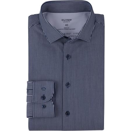 OLYMP Level Five Performance Climate Control Overhemd marine, Gestreept