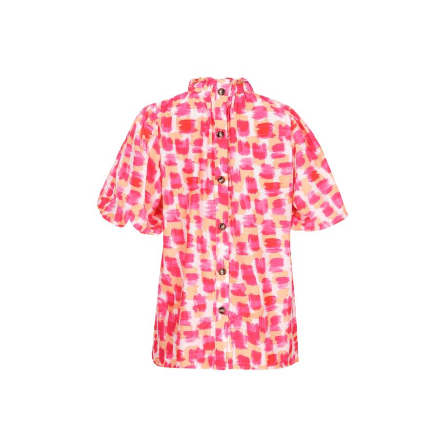 NALLY NALLY Blouse lichtgeel / donkerroze / wit -