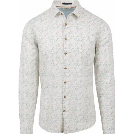 No Excess Overhemd Linnen Off-white Print