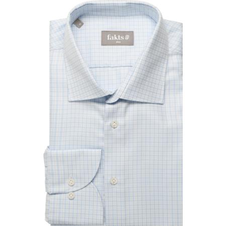 fakts Busy Overhemd lichtblauw, Ruit