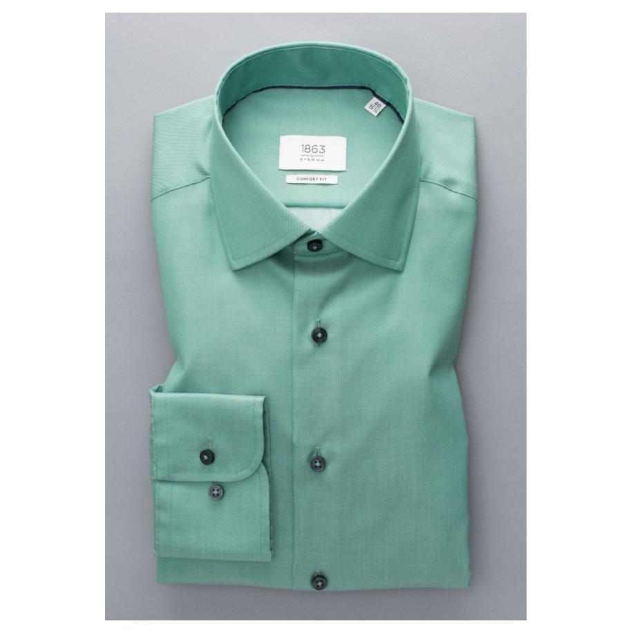 ETERNA 1863 Overhemd groen, Effen Groen