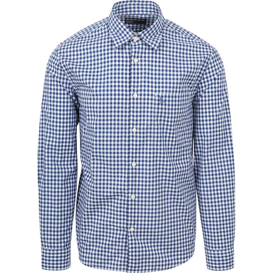 Marc O'Polo Overhemd Ruiten Blauw Blauw