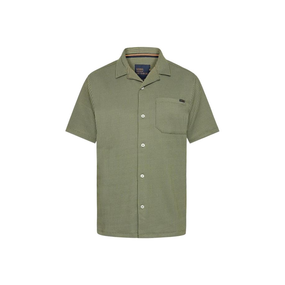 Signal Overhemd Willy olijfgroen / pastelgroen Groen