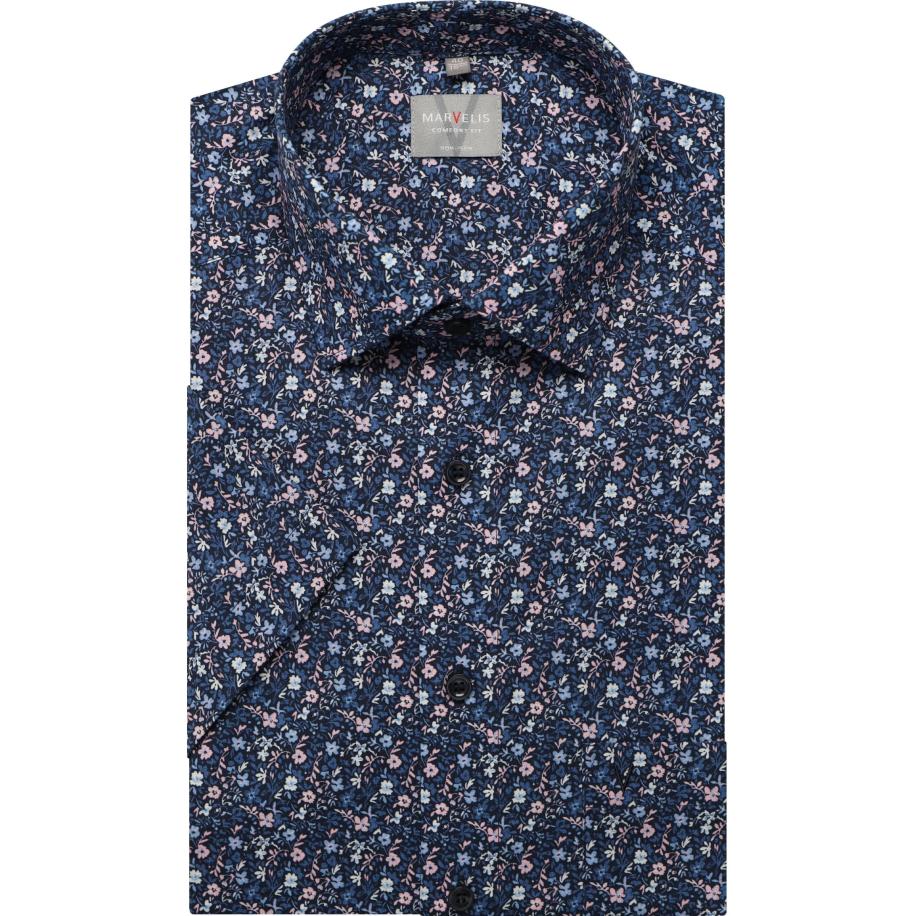 Marvelis Overhemd Korte mouw marine Blauw