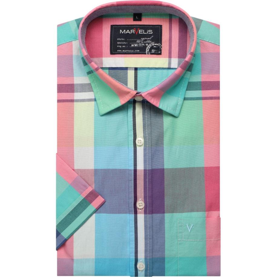 Marvelis Casual Overhemd Korte mouw roze Roze
