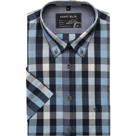 Marvelis Casual Overhemd Korte mouw indigo
