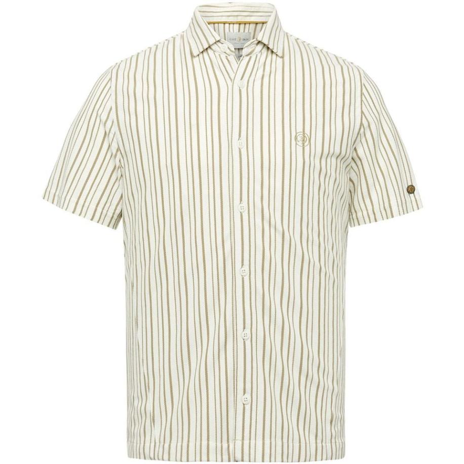 Cast Iron Short Sleeve Overhemd Ecru Bruin