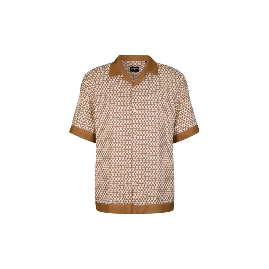 STRELLSON Overhemd Cao lichtbruin / wit Bruin