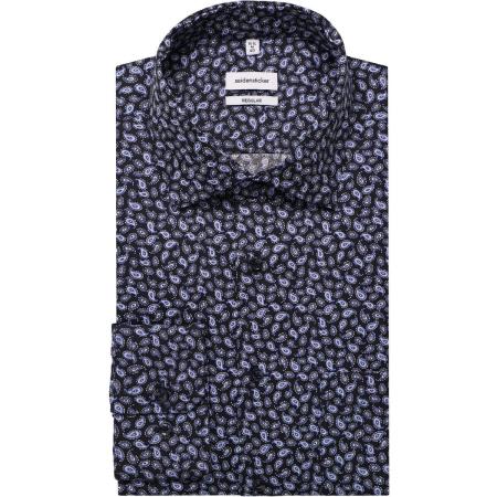 Seidensticker Overhemd blauw, Paisley