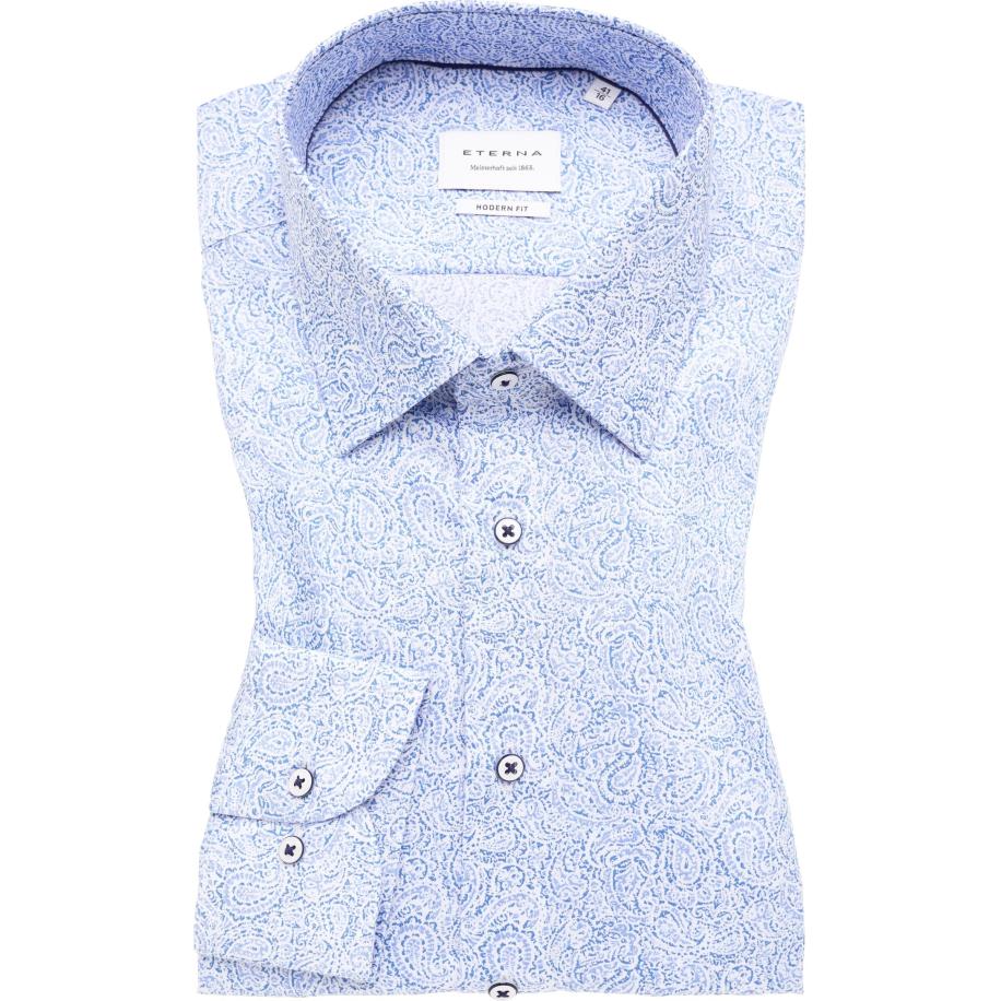 ETERNA Overhemd hemelsblauw, Bedrukt Blauw