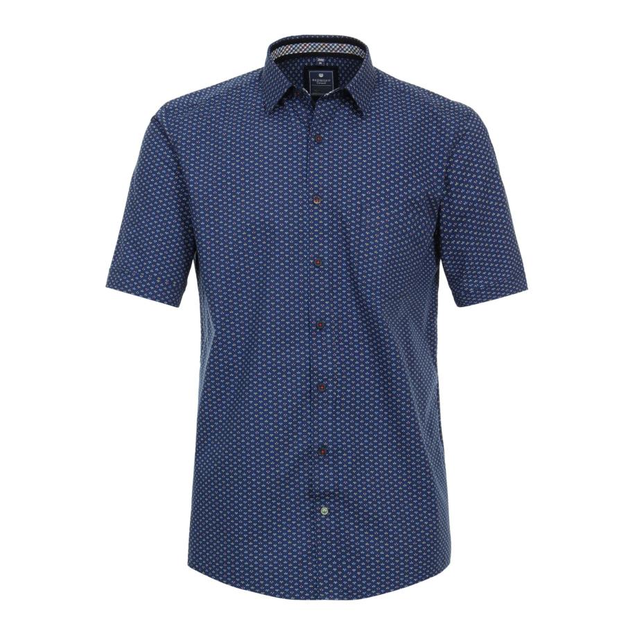 Redmond Casual Overhemd Korte mouw blauw Blauw