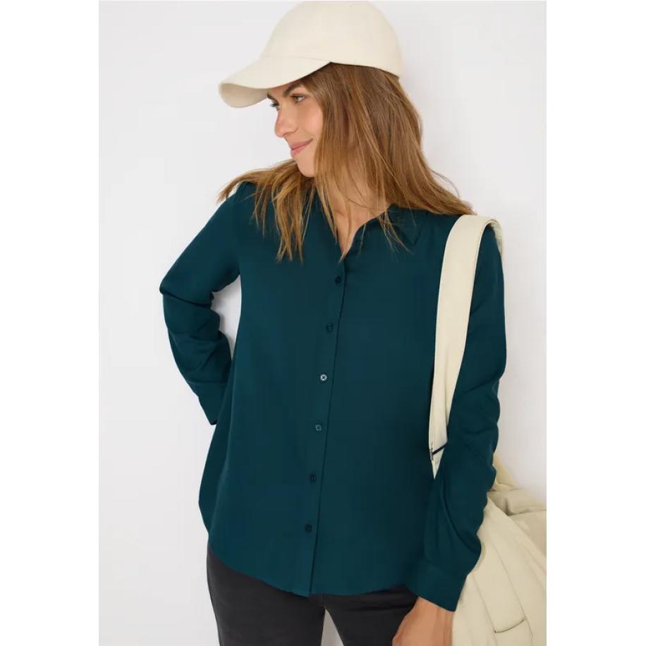 CECIL Overhemdblouse in effen kleur Groen