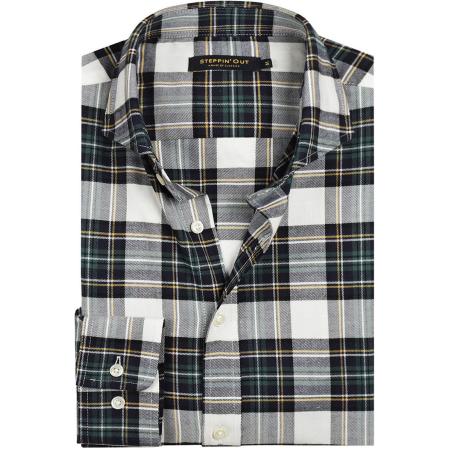 Steppin' Out Flanel Overhemd Ruit Zwart Groen