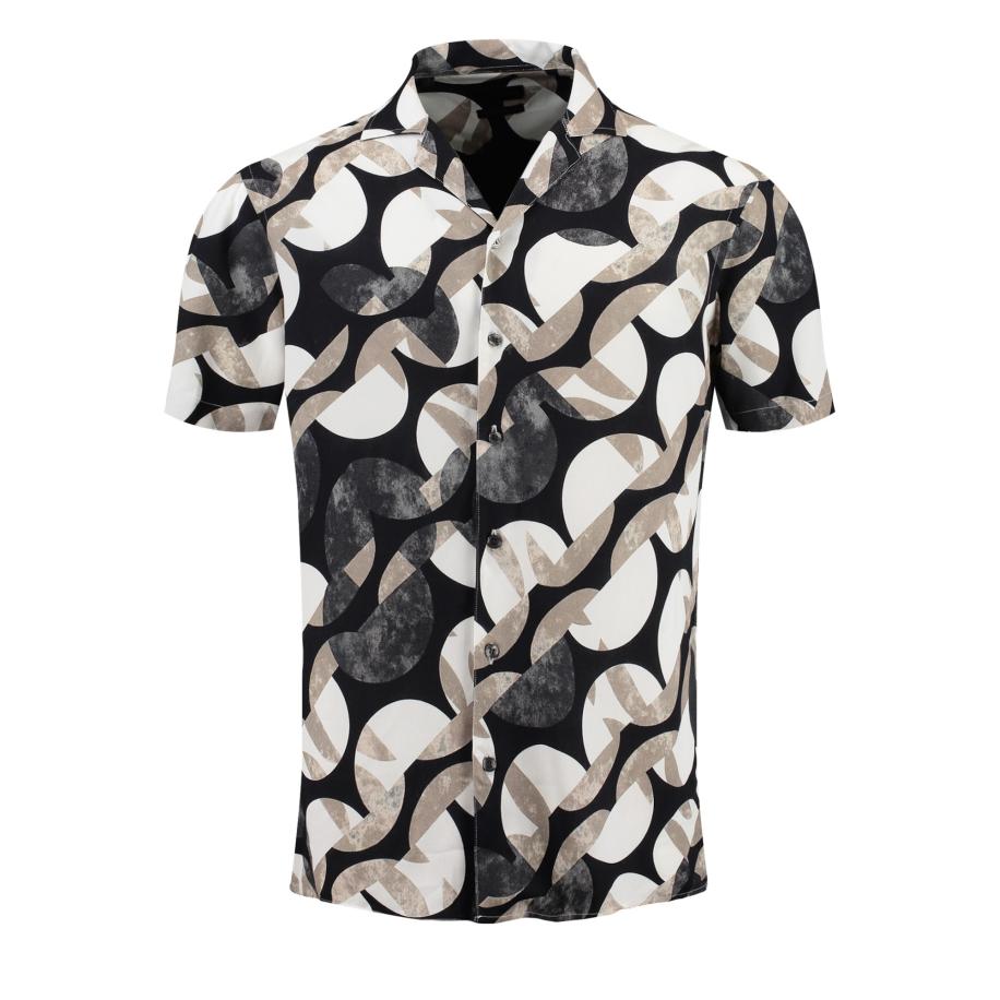 Key Largo Key Largo Overhemd beige / grijs / zwart / wit -