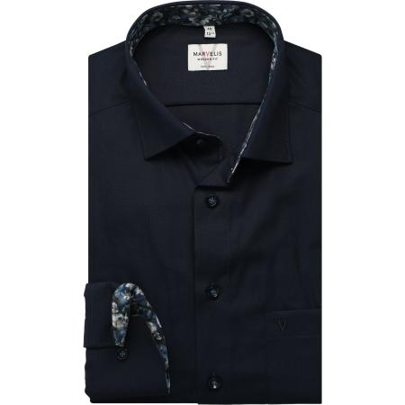 Marvelis Overhemd marine, Effen