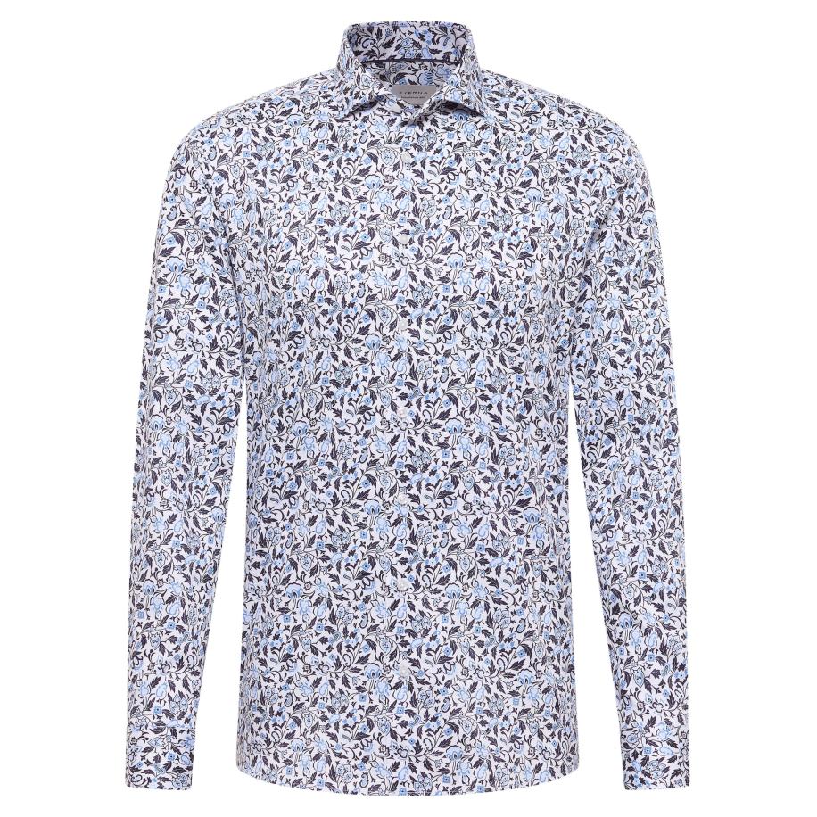 Eterna ETERNA Overhemd lichtblauw / zwart / wit -