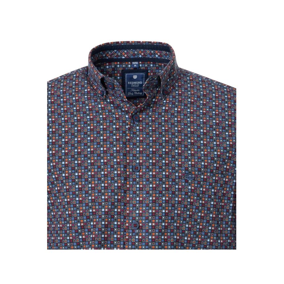 Redmond Casual Overhemd rood, Bedrukt Rood