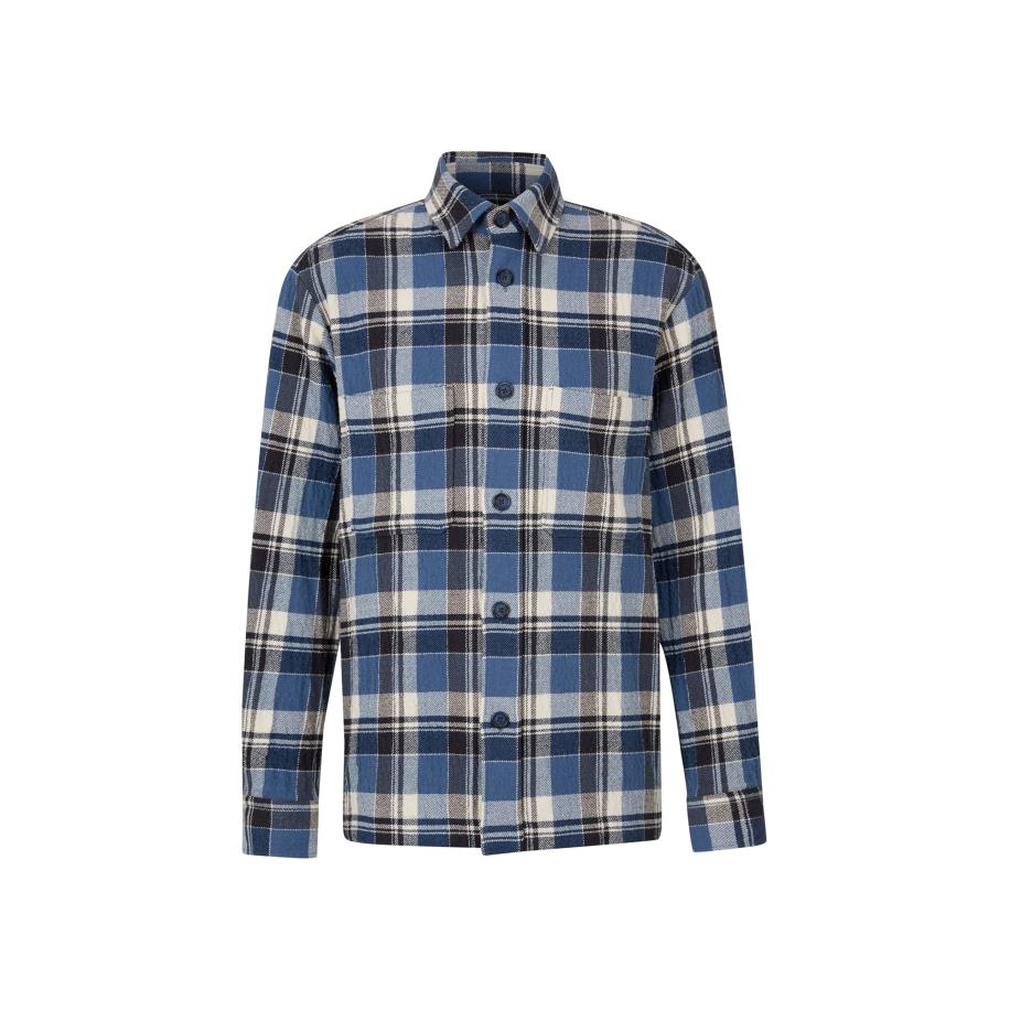 STRELLSON Overhemd Nalon smoky blue / royal blue/koningsblauw / donkerblauw / offwhite Blauw