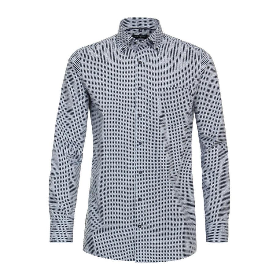 Casa Moda Overhemd blauw, Bedrukt Blauw