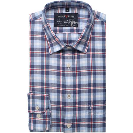 Marvelis Casual Overhemd marine, Ruit