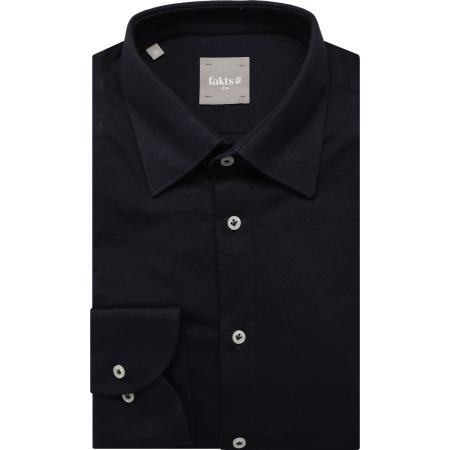 fakts Leisure Jersey shirt donkerblauw, Effen