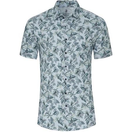 Desoto Short Sleeve Jersey Overhemd Print Lichtblauw