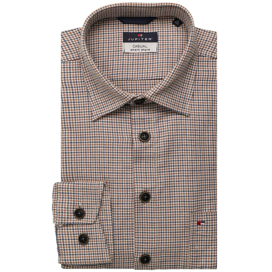 Jupiter Overhemd bruin, Ruit Bruin