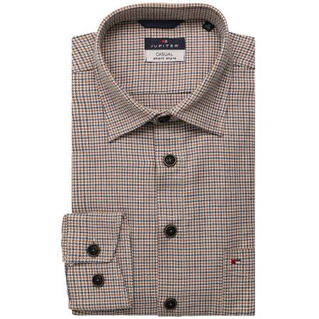 Jupiter Overhemd bruin, Ruit