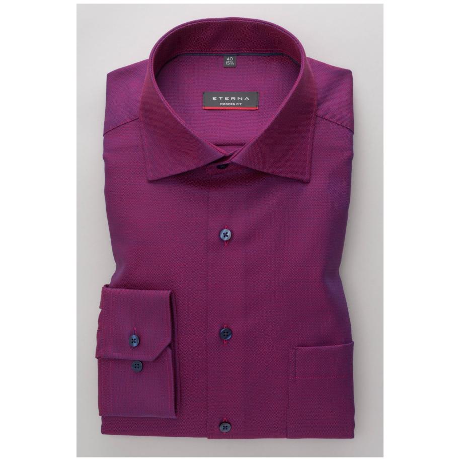 ETERNA Overhemd bes, Gestructureerd Rood