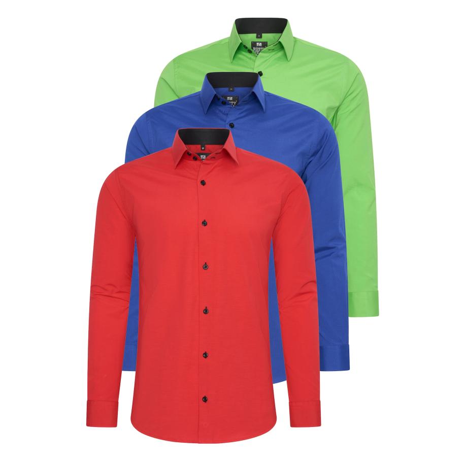 Rusty Neal Rusty Neal Overhemd blauw / limoen / rood -