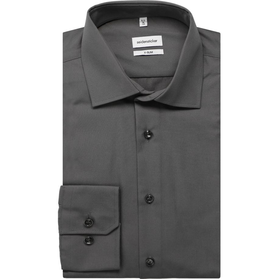Seidensticker Overhemd antraciet, Effen Grijs