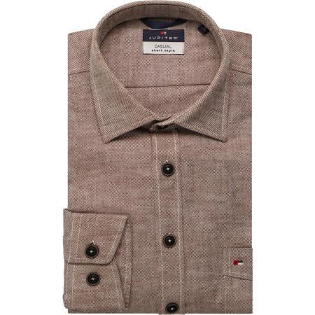 Jupiter Overhemd bruin, Effen