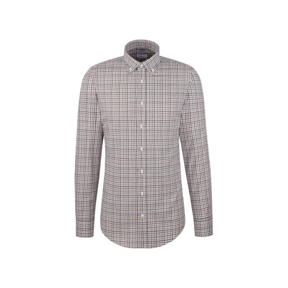 Seidensticker SEIDENSTICKER Zakelijk overhemd SMART FLANNELS bruin -