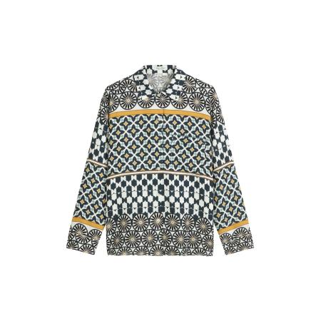 Marc O'Polo Marc OPolo Blouse lichtblauw / mosterd / spar / wit