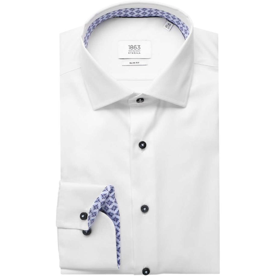 ETERNA 1863 Overhemd wit, Effen Wit