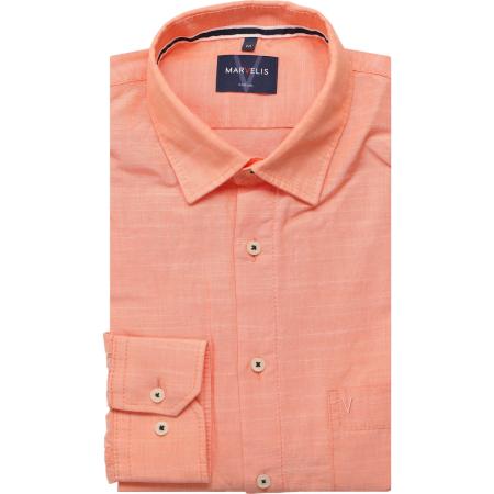 Marvelis Casual Overhemd koraal, Effen