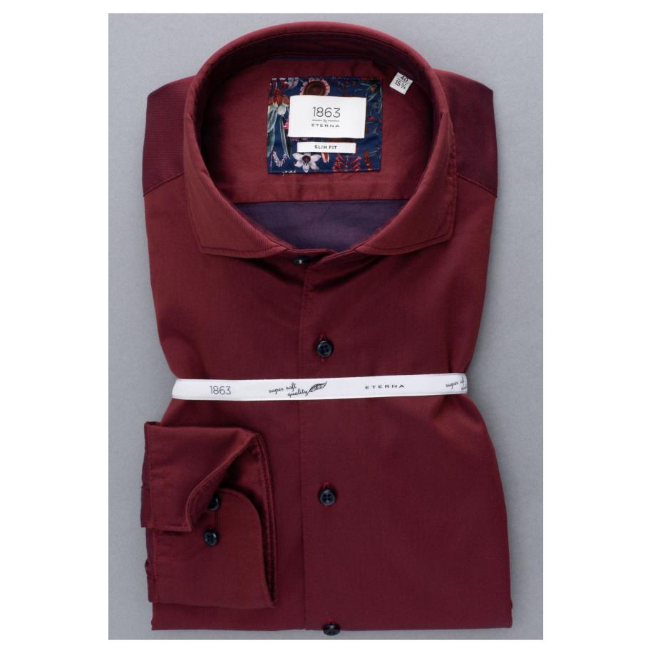 ETERNA 1863 Overhemd bordeaux, Effen Rood