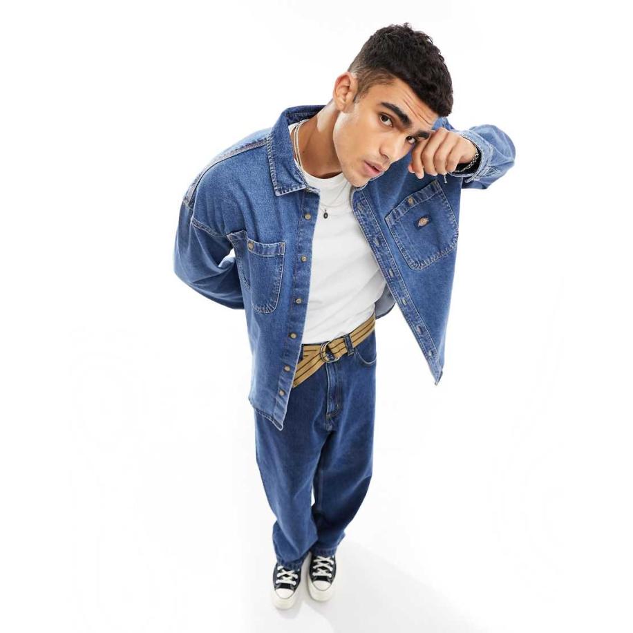 Dickies - Houston - Denim overhemd in klassiek blauw Blauw