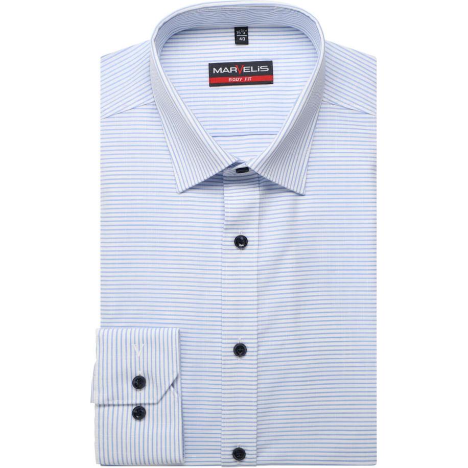 Marvelis Overhemd blauw, Gestreept Blauw