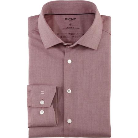 OLYMP Luxor 24/Seven Overhemd donkerrood, Effen