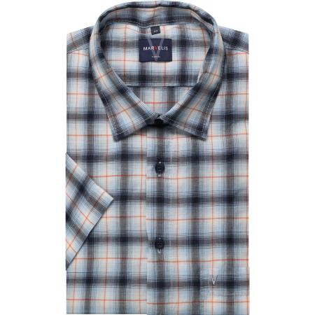 Marvelis Casual Overhemd Korte mouw marine