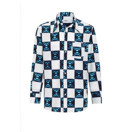 By Diess Collection By Diess Collection Overhemd turquoise / nachtblauw / wit